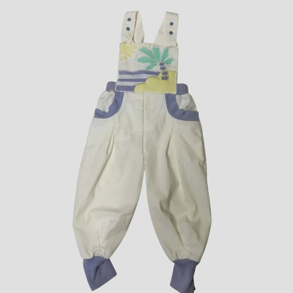 VTG TODAY’S BABY by Carter’s 18M Overalls Palm Sunset Appliqué 100% Cotton VBC